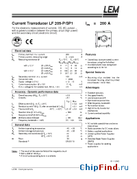 Datasheet LF205P manufacturer LEM